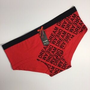 Vision Intimate Red and Black Dream Panties Underwear - Size Large